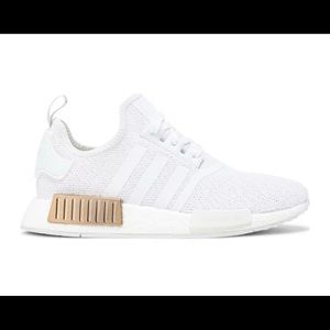 Adidas White and Metallic Copper Sneakers